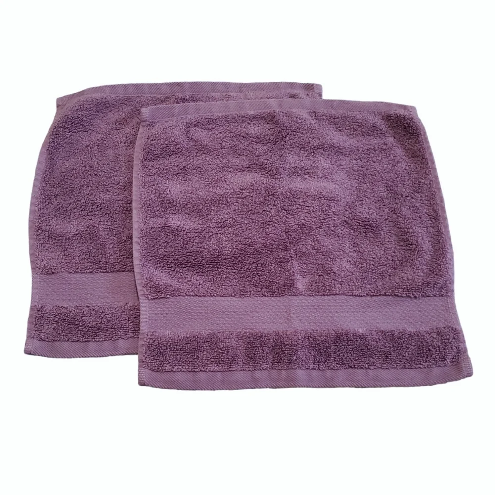 Madison Park Signature Set of 2 Luxurious Turkish Cotton Washcloth Dusty Purple